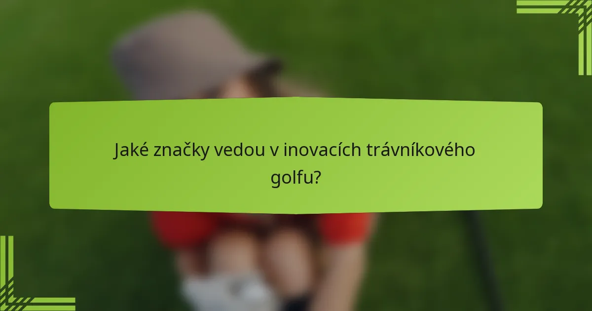 Jaké značky vedou v inovacích trávníkového golfu?